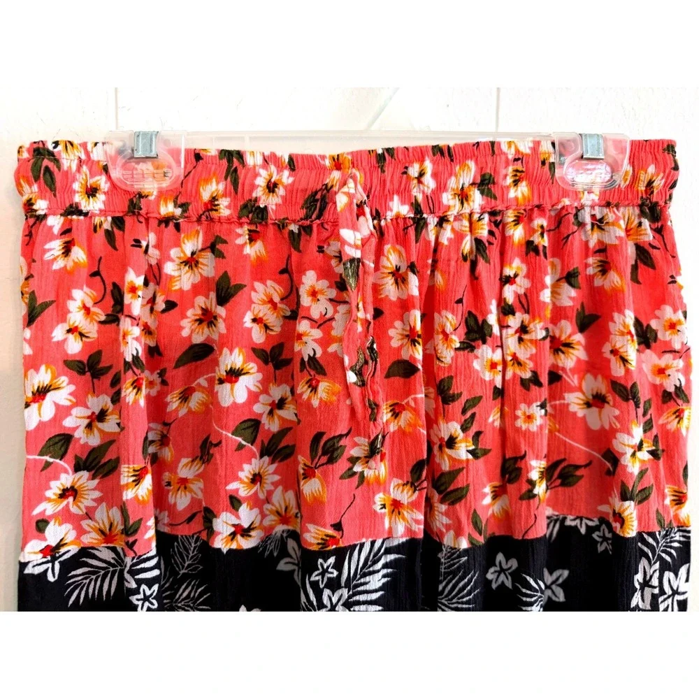 Boho Hippie Jackpot Skirt One Size Multicolor Floral Tiered Maxi Geometric Long